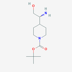 molecular formula C12H24N2O3 B12826244 tert-Butyl (R)-4-(1-amino-2-hydroxyethyl)piperidine-1-carboxylate 