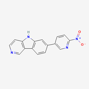 molecular formula C16H10N4O2 B12826259 7-(6-nitropyridin-3-yl)-5H-pyrido[4,3-b]indole 