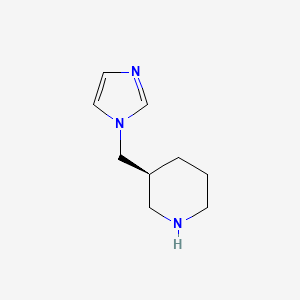 molecular formula C9H15N3 B12826273 (S)-3-((1H-imidazol-1-yl)methyl)piperidine 