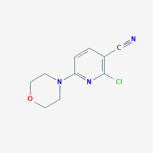 molecular formula C10H10ClN3O B12826368 2-Chloro-6-morpholinonicotinonitrile 