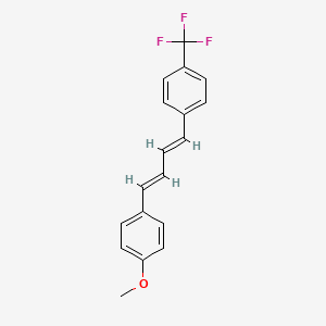 molecular formula C18H15F3O B12826375 1-Methoxy-4-((1E,3E)-4-(4-(trifluoromethyl)phenyl)buta-1,3-dien-1-yl)benzene 