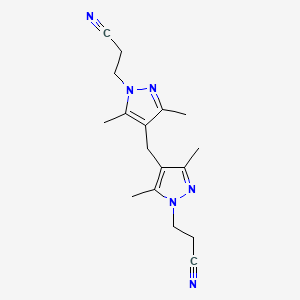 molecular formula C17H22N6 B12826413 3,3'-(Methylenebis(3,5-dimethyl-1H-pyrazole-4,1-diyl))dipropanenitrile 