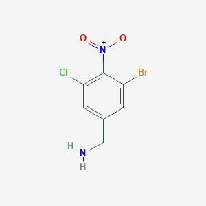 (3-Bromo-5-chloro-4-nitrophenyl)methanamine