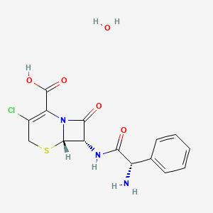 molecular formula C15H16ClN3O5S B12826493 (6S,7S)-7-[[(2S)-2-amino-2-phenylacetyl]amino]-3-chloro-8-oxo-5-thia-1-azabicyclo[4.2.0]oct-2-ene-2-carboxylic acid;hydrate 