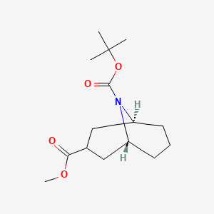 molecular formula C15H25NO4 B12826527 9-(tert-Butyl) 3-methyl (1R,3s,5S)-9-azabicyclo[3.3.1]nonane-3,9-dicarboxylate 