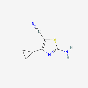 molecular formula C7H7N3S B12826532 2-Amino-4-cyclopropylthiazole-5-carbonitrile 