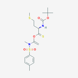 molecular formula C20H30N2O5S3 B12826536 O-(1-((N,4-Dimethylphenyl)sulfonamido)vinyl) (S)-2-((tert-butoxycarbonyl)amino)-4-(methylthio)butanethioate 