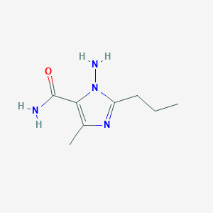 molecular formula C8H14N4O B12826598 1-Amino-4-methyl-2-propyl-1H-imidazole-5-carboxamide 