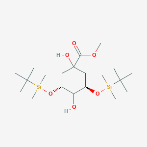 molecular formula C20H42O6Si2 B128266 methyl (3R,5R)-3,5-bis[[tert-butyl(dimethyl)silyl]oxy]-1,4-dihydroxycyclohexane-1-carboxylate CAS No. 135711-62-5