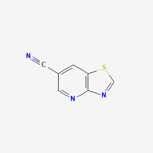 molecular formula C7H3N3S B12826620 Thiazolo[4,5-b]pyridine-6-carbonitrile 