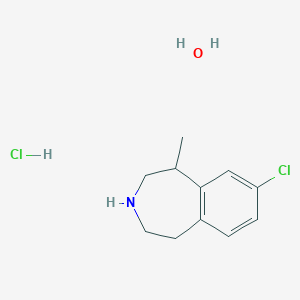 molecular formula C11H17Cl2NO B12826621 Chloro-2,3,4,5-tetrahydro-1-methyl-1H-3-benzazepine hydrochloride hemihydrate 