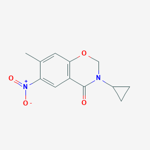 molecular formula C12H12N2O4 B12826623 3-cyclopropyl-7-methyl-6-nitro-2H-benzo[e][1,3]oxazin-4(3H)-one 