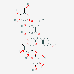 3-[(3R,4R,5R,6S)-4,5-dihydroxy-6-methyl-3-[(2S,3R,4S,5R)-3,4,5-trihydroxyoxan-2-yl]oxyoxan-2-yl]oxy-5-hydroxy-2-(4-methoxyphenyl)-8-(3-methylbut-2-enyl)-7-[(2S,3R,4S,5S,6R)-3,4,5-trihydroxy-6-(hydroxymethyl)oxan-2-yl]oxychromen-4-one