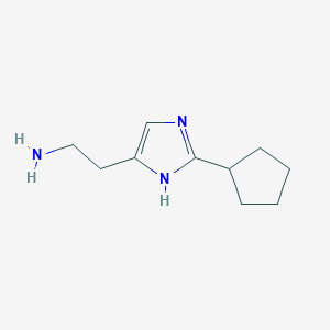 molecular formula C10H17N3 B12826650 2-(2-Cyclopentyl-1H-imidazol-4-yl)ethanamine 