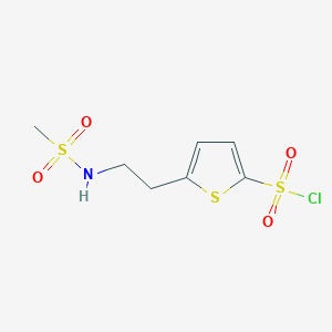 molecular formula C7H10ClNO4S3 B12826661 5-(2-(Methylsulfonamido)ethyl)thiophene-2-sulfonyl chloride 