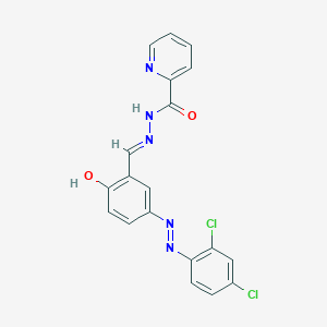 molecular formula C19H13Cl2N5O2 B12826667 N'-(-5-((2,4-Dichlorophenyl)diazenyl)-2-hydroxybenzylidene)picolinohydrazide 