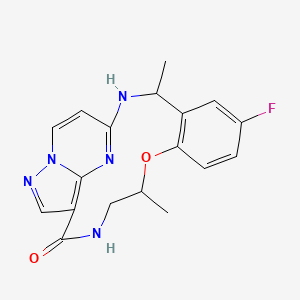 6-fluoro-3,11-dimethyl-10-oxa-2,13,17,18,21-pentazatetracyclo[13.5.2.04,9.018,22]docosa-1(21),4(9),5,7,15(22),16,19-heptaen-14-one