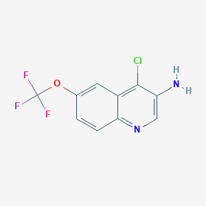 molecular formula C10H6ClF3N2O B12826735 4-Chloro-6-(trifluoromethoxy)quinolin-3-amine 