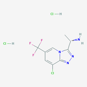 molecular formula C9H10Cl3F3N4 B12826742 (1S)-1-[8-chloro-6-(trifluoromethyl)[1,2,4]triazolo[4,3-a]pyridin-3-yl]ethanamine dihydrochloride 