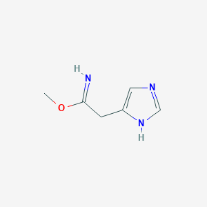 molecular formula C6H9N3O B12826754 Methyl 2-(1H-imidazol-4-yl)acetimidate 