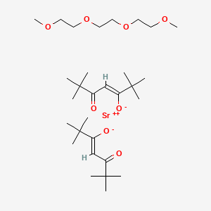 molecular formula C30H56O8Sr B12826799 strontium;1-methoxy-2-[2-(2-methoxyethoxy)ethoxy]ethane;(Z)-2,2,6,6-tetramethyl-5-oxohept-3-en-3-olate 