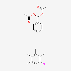 [Acetyloxy(phenyl)methyl] acetate;1-iodo-2,3,4,5-tetramethylbenzene