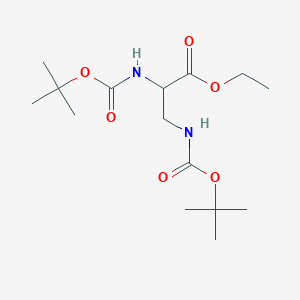 molecular formula C15H28N2O6 B12826856 Ethyl 2,3-bis((tert-butoxycarbonyl)amino)propanoate 