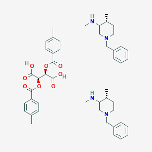 molecular formula C48H62N4O8 B12826860 (4R)-1-Benzyl-N,4-dimethylpiperidin-3-amine hemi((2R,3R)-rel-2,3-bis((4-methylbenzoyl)oxy)succinate) 