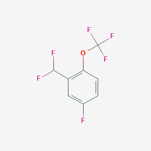 molecular formula C8H4F6O B12826869 2-(Difluoromethyl)-4-fluoro-1-(trifluoromethoxy)benzene 