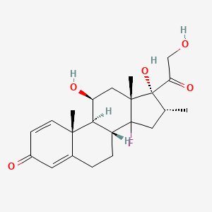 molecular formula C22H29FO5 B12826871 (8R,9S,10R,11S,13R,16R,17R)-14-Fluoro-11,17-dihydroxy-17-(2-hydroxyacetyl)-10,13,16-trimethyl-6,7,8,9,10,11,12,13,14,15,16,17-dodecahydro-3H-cyclopenta[a]phenanthren-3-one 