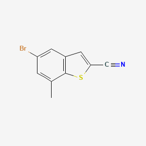 molecular formula C10H6BrNS B12826893 5-Bromo-7-methylbenzo[b]thiophene-2-carbonitrile 