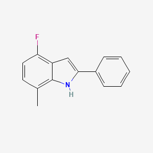 molecular formula C15H12FN B12826910 4-Fluoro-7-methyl-2-phenyl-1H-indole 