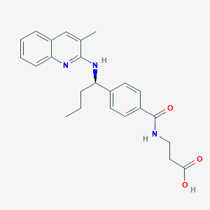 3-[[4-[(1R)-1-[(3-methylquinolin-2-yl)amino]butyl]benzoyl]amino]propanoic acid