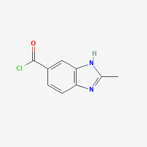 molecular formula C9H7ClN2O B12826928 2-Methyl-1H-benzo[d]imidazole-5-carbonyl chloride 