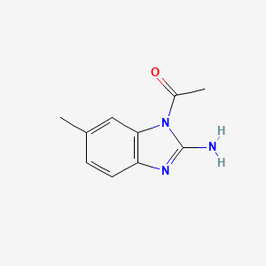 molecular formula C10H11N3O B12826985 1-(2-amino-6-methyl-1H-benzo[d]imidazol-1-yl)ethanone 