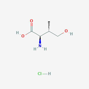 molecular formula C5H12ClNO3 B12827015 Rel-(2R,3S)-2-amino-4-hydroxy-3-methylbutanoic acid hydrochloride 