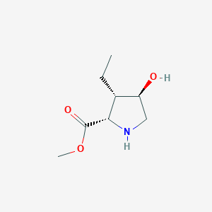 molecular formula C8H15NO3 B12827029 Methyl (2S,3S,4R)-3-ethyl-4-hydroxypyrrolidine-2-carboxylate 