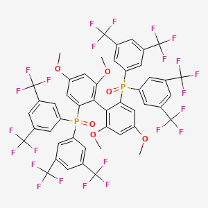 molecular formula C48H28F24O6P2 B12827168 (4,4',6,6'-Tetramethoxy-[1,1'-biphenyl]-2,2'-diyl)bis(bis(3,5-bis(trifluoromethyl)phenyl)phosphine oxide) 