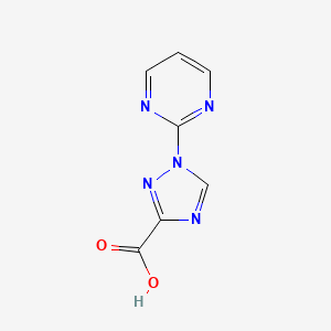 molecular formula C7H5N5O2 B12827183 1-(Pyrimidin-2-yl)-1h-1,2,4-triazole-3-carboxylic acid 