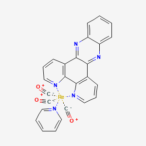 molecular formula C26H15N5O3Re B12827197 carbon monoxide;pyridine;quinoxalino[2,3-f][1,10]phenanthroline;rhenium 