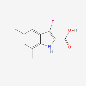 molecular formula C11H10FNO2 B12827204 3-Fluoro-5,7-dimethyl-1H-indole-2-carboxylic acid 