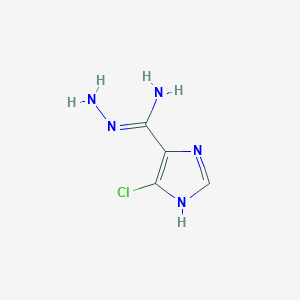 molecular formula C4H6ClN5 B12827288 4-Chloro-1H-imidazole-5-carboximidhydrazide 