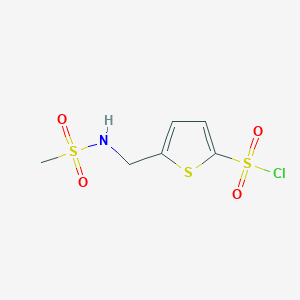 molecular formula C6H8ClNO4S3 B12827371 5-(Methylsulfonamidomethyl)thiophene-2-sulfonyl chloride 