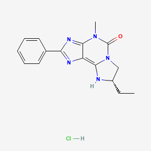 (S)-8-Ethyl-4-methyl-2-phenyl-3,4,7,8-tetrahydro-5H-imidazo[2,1-i]purin-5-one hydrochloride