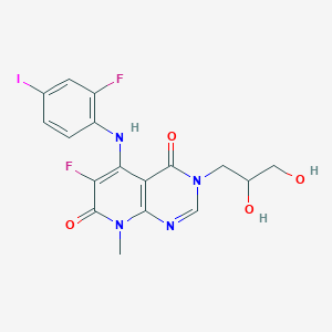 3-[(2R)-2,3-dihydroxypropyl]-6-fluoro-5-(2-fluoro-4-iodoanilino)-8-methylpyrido[2,3-d]pyrimidine-4,7-dione