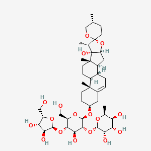 (2S,3S,4S,5S,6S)-2-[(2R,3R,4S,5S,6R)-5-[(2S,3S,4S,5S)-3,4-dihydroxy-5-(hydroxymethyl)oxolan-2-yl]oxy-4-hydroxy-6-(hydroxymethyl)-2-[(1R,2S,4S,5'R,6R,7S,8S,9S,12S,13R,16S)-8-hydroxy-5',7,9,13-tetramethylspiro[5-oxapentacyclo[10.8.0.02,9.04,8.013,18]icos-18-ene-6,2'-oxane]-16-yl]oxyoxan-3-yl]oxy-6-methyloxane-3,4,5-triol