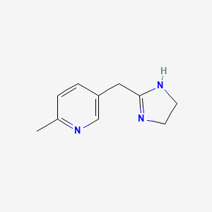 molecular formula C10H13N3 B12827528 5-((4,5-Dihydro-1H-imidazol-2-yl)methyl)-2-methylpyridine 