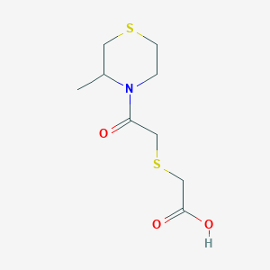 molecular formula C9H15NO3S2 B12827691 2-{[2-(3-Methylthiomorpholin-4-yl)-2-oxoethyl]sulfanyl}acetic acid 