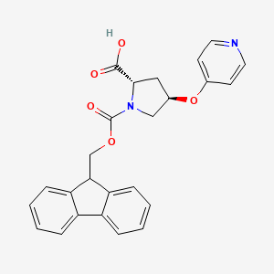 molecular formula C25H22N2O5 B12827778 (2S,4R)-1-(((9H-Fluoren-9-yl)methoxy)carbonyl)-4-(pyridin-4-yloxy)pyrrolidine-2-carboxylic acid 