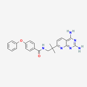 molecular formula C24H24N6O2 B12827793 N-[2-(2,4-Diaminopyrido[2,3-D]pyrimidin-7-Yl)-2-Methylpropyl]-4-Phenoxybenzamide 